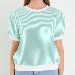 English Factory Terry Puff-Sleeved Sweatshirt Size Medium